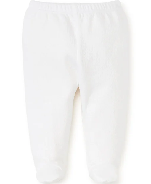 White Pointelle Footed Pant