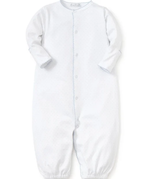 White/Blue New Kissy Dots Print Converter Gown