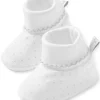 White/Silver New Kissy Dots Print Booties
